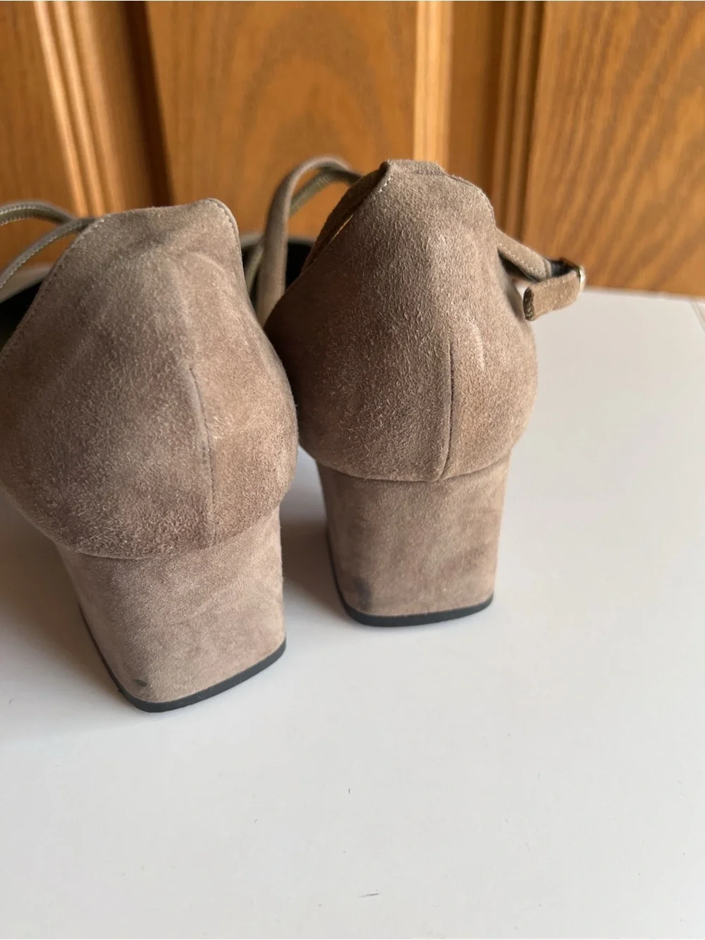 Vintage Yves Saint Laurent Taupe Suede D'Orsay Cross Strap Pumps Size 10M